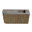 Mondiaz JOYA-DLUX Meuble de salle de bains 81.6cm - arrondi gauche couleur Dusk - Vasque FAYE position Droite 1 trou de robinet couleur Sombra. SW1426165