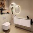 MONDIAZ TURE-DLUX Meuble toilette - 120cm - Rosee - EDEN - vasque Ostra - position gauche - 1 trou de robinet SW1105034