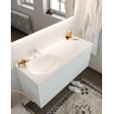 Mondiaz VICA ensemble de meuble de salle de bain - 120cm - meuble sous-vasque argile - 2 tiroirs - lavabo lune gauche - 1 trou de robinet - version XL 60cm haut SW1091188