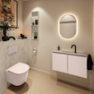 MONDIAZ TURE-DLUX Meuble toilette - 80cm - Rosee - EDEN - vasque Opalo - position centrale - 1 trou de robinet SW1104502