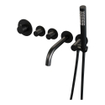 BRAUER Black Carving Badkraan inbouw - douchegarnituur - 20cm uitloop - inclusief inbouwdeel - 3 carving knoppen - handdouche Staaf 1 stand - mat zwart SW716174