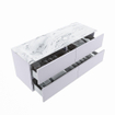 MONDIAZ VICA-DLUX Ensemble meuble de salle de bains - 130cm - meuble sous-vasque cale - 4 tiroirs - lavabo encastré cloud gauche - 1 trou de robinet - version haute 60cm - glace SW1088368