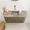 Mondiaz JOYA-DLUX 73.2cm toiletmeubel - ronding links en rechts kleur Dusk - Wastafel FAYE positie Midden Zonder kraangat kleur Oza. SW1426021