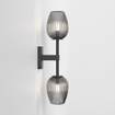 Astro Tacoma Twin Applique/Plafonnier - 230V - IP44 - ovale - cannelé - verre fumé - noir mat SW1569683