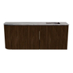 Mondiaz JOYA-DLUX 101.6cm meuble de salle de bains - arrondi gauche couleur Walnut - Vasque FAYE position Droite Sans trou de robinet couleur Sombra. SW1424763