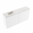 MONDIAZ TURE-DLUX Meuble WC 100cm Talc. EDEN lavabo Ostra position gauche. Sans trou de robinet. SW1104666
