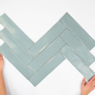 Terravito Pavero carreau mural - 7,5x30cm - 8,6mm - Rectangle - Vert mat SW359860
