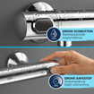 GROHE Precision Flow Ensemble de douche - robinet de douche thermostatique - avec ensemble barre de douche - 60cm - douchette à main ronde - 1 jet - flexible de douche lisse - chromé SW1028113