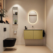 MONDIAZ TURE-DLUX Meuble toilette - 100cm - Oro - EDEN - vasque Opalo - position centrale - sans trou de robinet SW1104423