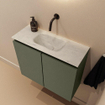 MONDIAZ TURE-DLUX Meuble toilette - 60cm - Army - EDEN - vasque Opalo - position centrale - sans trou de robinet SW1104186