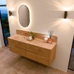 Mondiaz CIRO-DLUX Badkamermeubelset - 160x45x50cm - Solid surface wastafel Arena - 1 wasbak Links - zonder kraangaten - 4 lades - Oak SW1531343