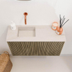 Mondiaz JOYA-DLUX 70cm toiletmeubel - kleur Dusk - Wastafel FAYE positie Links Zonder kraangat kleur Meli. SW1425827