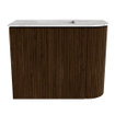 Mondiaz JOYA-DLUX 51.6cm toiletmeubel - ronding rechts kleur Walnut - Wastafel FAYE positie Links Zonder kraangat kleur Glace. SW1422370
