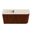 Mondiaz JOYA-DLUX 81.6cm meuble de toilette - arrondi droit couleur Ruby - Vasque FAYE position Gauche Sans trou de robinet couleur Meli. SW1425383