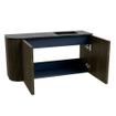 Mondiaz JOYA-DLUX Meuble de salle de bains 81,6cm - arrondi gauche couleur Shadow - Vasque FAYE position Droite Sans trou de robinet couleur Lava SW1422897