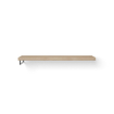 Looox Wood collection Solo plan sous vasque - 160x46cm - Avec porte-serviettes (gauche) inox brossé - Chêne massif gris ancien SW108661