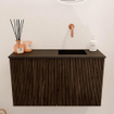 Mondiaz JOYA 70cm meuble de toilette - couleur Walnut - Vasque FAYE position Droite Sans trou de robinet couleur Urban. SW1421377