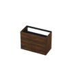 INK Meuble sous-lavabo - 90x45x65cm - 2 tiroirs - push to open - avec façades rapportées droites - MFC - chêne cuivre SW352566