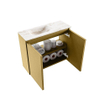 MONDIAZ TURE-DLUX Meuble WC 60 cm Oro. EDEN lavabo Frappe position gauche. Avec 1 trou de robinet. SW1102884