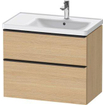 Duravit D-neo Meuble sous vasque 78.4x45.2x62.5cm 2 tiroirs Chêne naturel mat SW640924