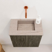 Mondiaz JOYA-DLUX Meuble de toilette 40cm - couleur Shadow - Vasque FAYE position Milieu Sans trou de robinet couleur Saba. SW1425095
