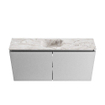 MONDIAZ TURE-DLUX Meuble toilette - 100cm - Plata - EDEN - vasque Glace - position centrale - 1 trou de robinet SW1103483