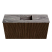 Mondiaz JOYA-DLUX 80cm toiletmeubel - kleur Walnut - Wastafel FAYE positie Midden 1 kraangat kleur Sombra. SW1424718
