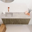 Mondiaz JOYA-DLUX 90cm toiletmeubel - kleur Dusk - Wastafel FAYE positie Links Zonder kraangat kleur Glace. SW1423145