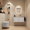 MONDIAZ TURE-DLUX Meuble toilette - 100cm - Linen - EDEN - vasque Ostra - position centrale - 1 trou de robinet SW1104908