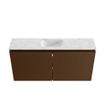 MONDIAZ TURE-DLUX Meuble toilette - 100cm - Rust - EDEN - vasque Opalo - position centrale - sans trou de robinet SW1104532