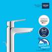 Grohe Start QuickFix Mitigeur lavabo – apparent – bec 12,1 cm – taille M – avec bonde de vidange – chromé SW707020