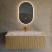 MONDIAZ KURVE-DLUX Meuble de salle de bains 120 cm couleur Dusk avec 1 tiroir et 0 porte. Lavabo BIG LARGE Central 1 trou de robinet Nata. SW1432405