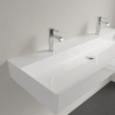 Villeroy & Boch Memento 2.0 lavabo - dessous rectifié 120x47cm - sans trop-plein 2 trous de robinet ceramic+ blanc SW358465