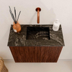 Mondiaz JOYA-DLUX 50cm toiletmeubel - kleur Ruby - Wastafel FAYE positie Rechts Zonder kraangat kleur Lava. SW1423594