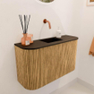 Mondiaz JOYA 73.2cm meuble de toilette - arrondi gauche et droite couleur Chêne - Vasque FAYE position Milieu Sans trou de robinet couleur Urban SW1421224
