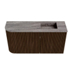 Mondiaz JOYA-DLUX 81.6cm toiletmeubel - ronding links kleur Walnut - Wastafel FAYE positie Rechts 1 kraangat kleur Oza. SW1424594
