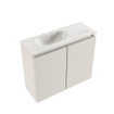MONDIAZ TURE-DLUX Meuble toilette - 60cm - Linen - EDEN - vasque Ostra - position gauche - 1 trou de robinet SW1104921