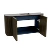 Mondiaz JOYA-DLUX 83.2cm toiletmeubel - ronding links en rechts kleur Shadow - Wastafel FAYE positie Midden Zonder kraangat kleur Oza. SW1425081