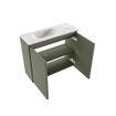 MONDIAZ TURE-DLUX Meuble toilette - 60cm - Army - EDEN - vasque Ostra - position gauche - sans trou de robinet SW1104703