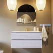 Mondiaz VICA-DLUX Ensemble de meuble de salle de bain - 100cm - meuble sous-vasque cale - 2 tiroirs - lavabo encastré cloud milieu - 1 trou de robinet - version haute de 60cm - opalo SW1087991