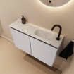 MONDIAZ TURE-DLUX Meuble de toilettes 80 cm Cale. EDEN lavabo Opalo position droite. Avec 1 trou de robinet. SW1104248