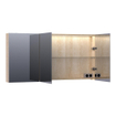 BRAUER Dual Armoire de toilette 140x70x15cm avec éclairage LED indirect 3 portes Legno Calore SW242143