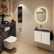 MONDIAZ TURE-DLUX Meuble toilette - 60cm - Talc - EDEN - vasque Lava - position centrale - sans trou de robinet SW1103601