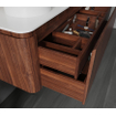 Royal Plaza Terra Badkamermeubelset - 120x46.2x46cm - solid surface topblad wit mat - 2 lades - kastanje (walnoot) SW1426285