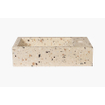 FugaFlow Eccelente Arredo Ensemble meuble WC - 40x65cm - 1 porte - 1 trou de robinet - droit - lave-mains terrazzo - noir mat SW1522203
