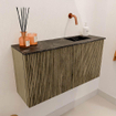 Mondiaz JOYA-DLUX 80cm toiletmeubel - kleur Dusk - Wastafel FAYE positie Rechts Zonder kraangat kleur Lava. SW1423241