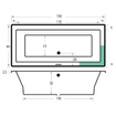 Xenz Society ligbad - 190x80cm - met overloop - zonder afvoer - Acryl Edelweiss mat SW103097