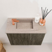 Mondiaz JOYA-DLUX Meuble de toilette 50cm - couleur Shadow - Vasque FAYE position Gauche 1 trou de robinet couleur Saba. SW1425112