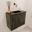 Mondiaz JOYA-DLUX 50cm toiletmeubel - kleur Shadow - Wastafel FAYE positie Rechts Zonder kraangat kleur Lava. SW1422838