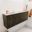 Mondiaz JOYA-DLUX 111.6cm meuble de salle de bains - arrondi droit couleur Shadow - Vasque FAYE position Gauche 1 trou de robinet couleur Nata. SW1425004